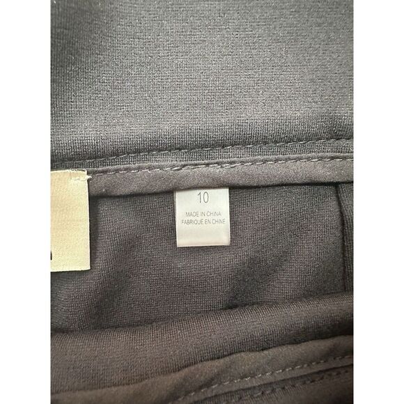 Elie Tahari Trouser Pants Black Side Zip Sz 10 Wide Leg Rayon Blend Classic - Picture 3 of 5